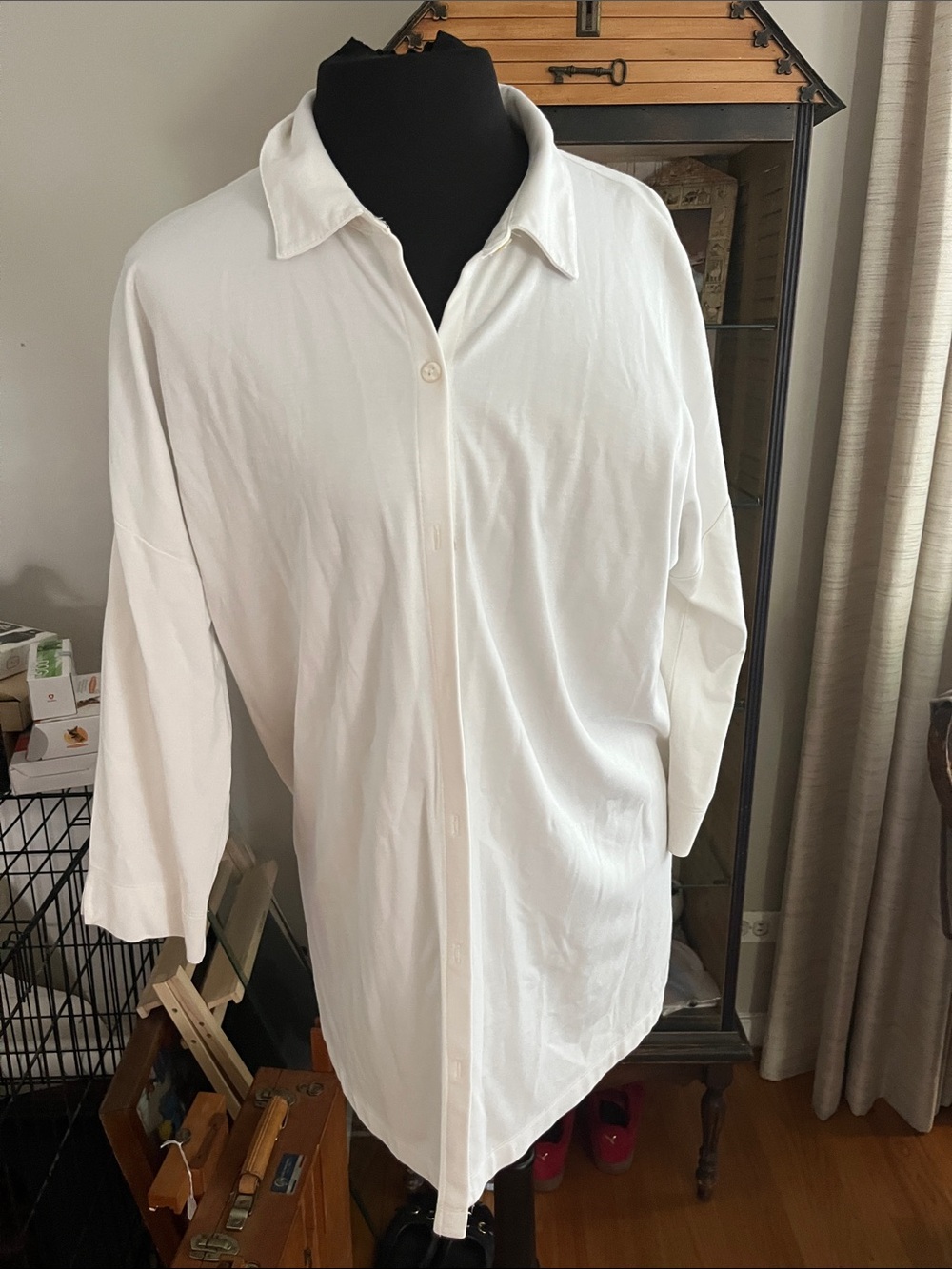 J. Jill White Relaxed Button-Front Blouse